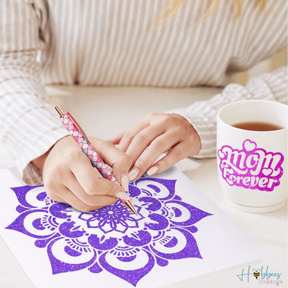 Glitter Vinyl Sheets Pack / 10 Hojas de Vinil Adhesivo Diamantina Descontinuado Teckwrap