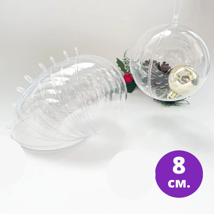 5 Esferas de Acrílico para Rellenar 8cm Adornos / Embellishments Hobbees