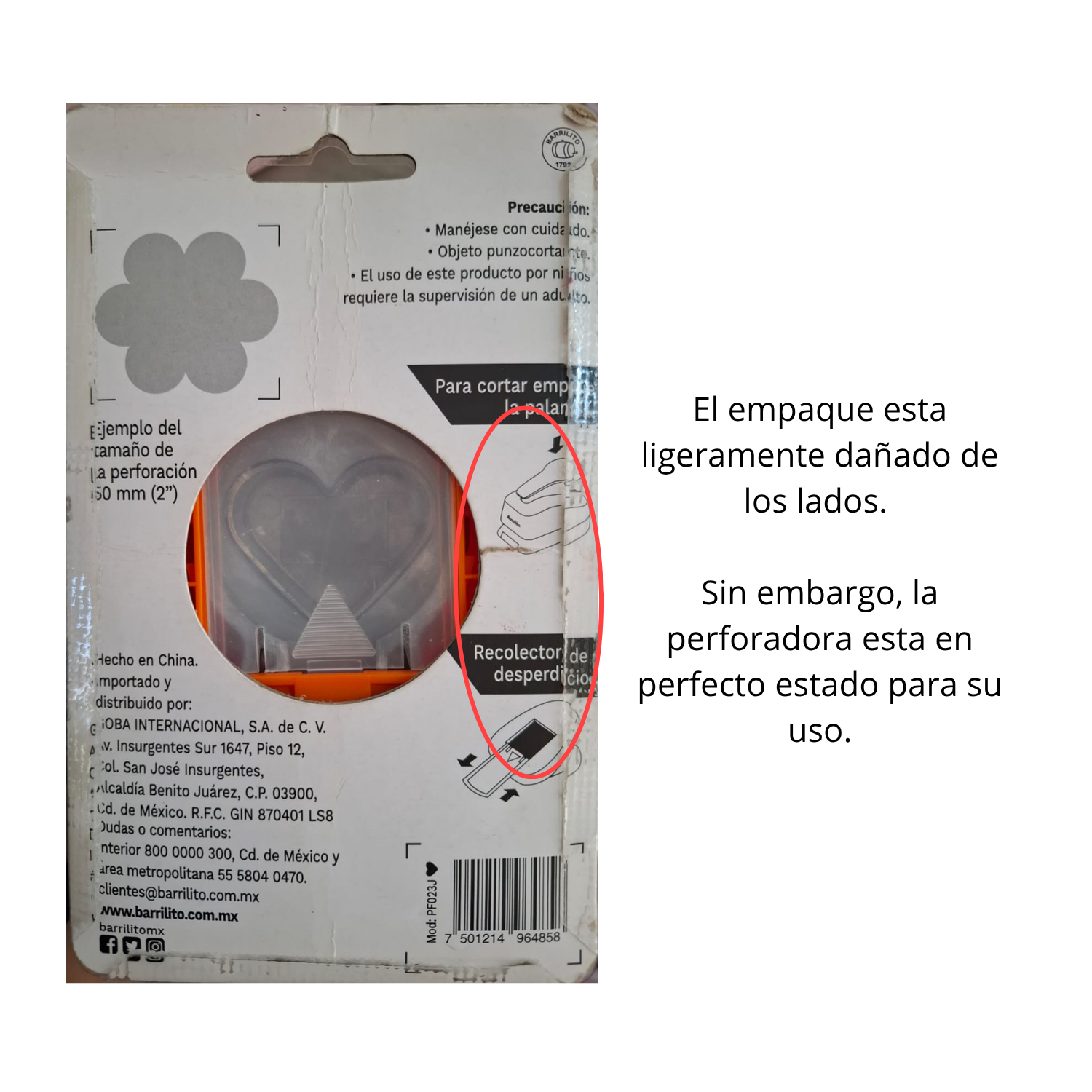 EA Perforadora de Corazón 5 cm Descontinuado Barrilito