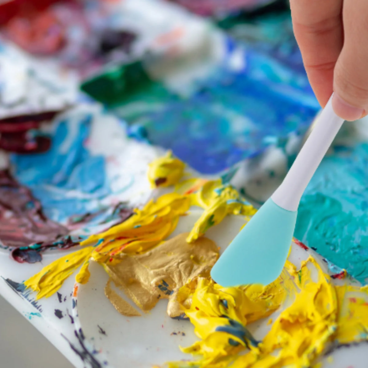 Espátula de Silicón de 2 Puntas Color Aleatorio Resina Epóxica y Accesorios Hobbees