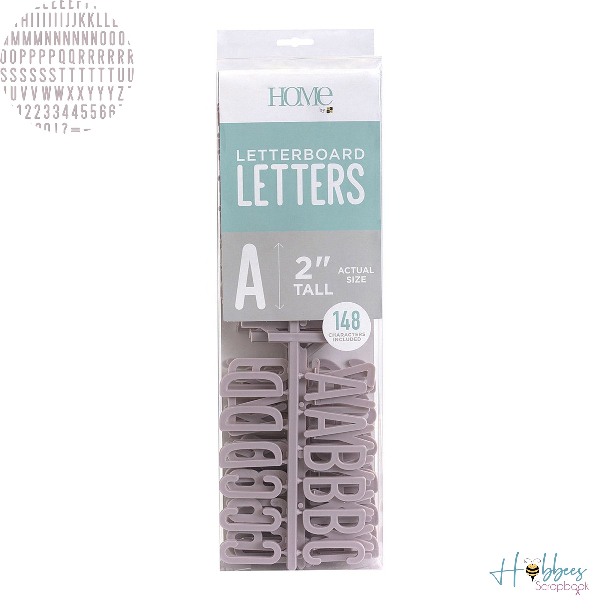 Letter Pack Letterboard-Gray  / Letras Mayusculas Color Gris  Para Tablero 2"