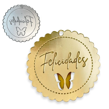 Suaje de Etiqueta Pop-Up Mariposa Felicidades Grande Dados de Corte / Suajes / Troqueles Hobbees