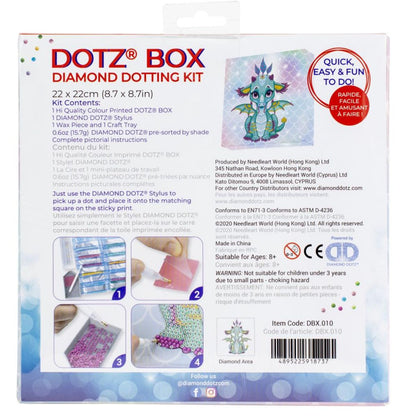 Art Box Kit Ariel The Baby Dragon / Pintura con Diamantes Dragon Pintura Dimensional Diamond Dotz