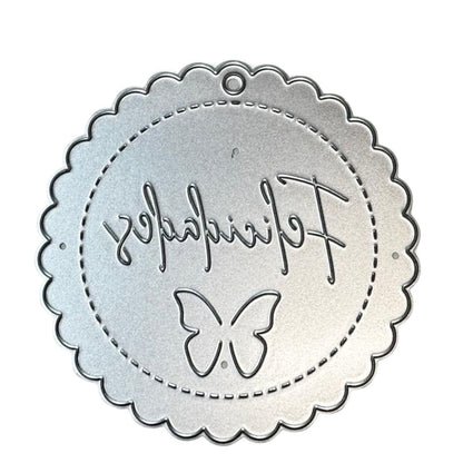 Suaje de Etiqueta Pop-Up Mariposa Felicidades Grande Dados de Corte / Suajes / Troqueles Hobbees