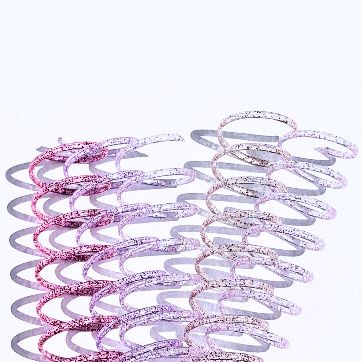 Espirales de Plástico Glitter 25mm para Encuadernación Creativa 10 pzs Encuadernacion Hobbees