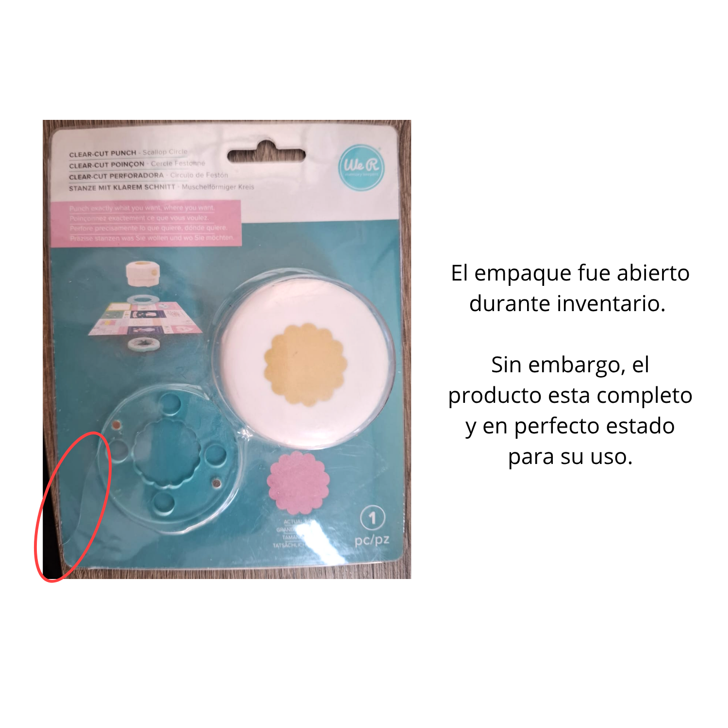 EA Clear Cut Punch Scallop Circle 1" / Perforadora de Círculo Onditas 2.54cm Perforadoras We R Memory Keepers