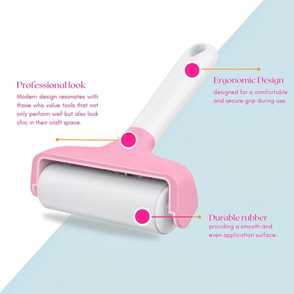 Soft Rubber Brayer / Rodillo Suave de Goma Rosa