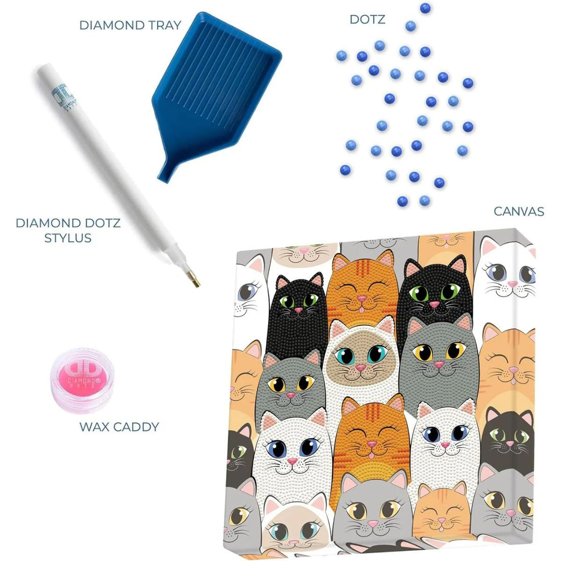 Art Box Kit Cat Clan / Pintura con Diamantes Gatos Pintura Dimensional Diamond Dotz
