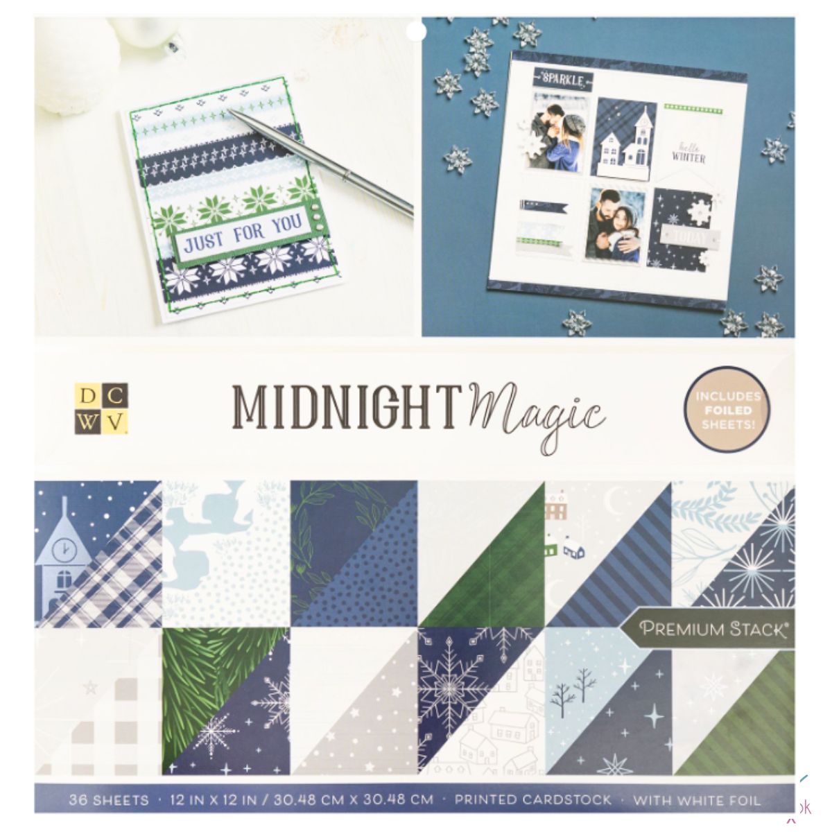 Midnight Magic Cardstock Stack 12" / Cartulina Doble Cara Navidad Magica