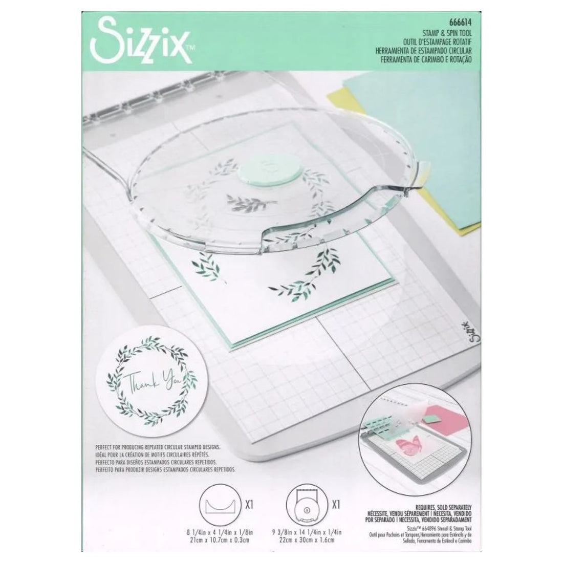 Stamp &amp; Spin Tool / Accesorio Para Plantillas Y Sellos Herramientas Sizzix