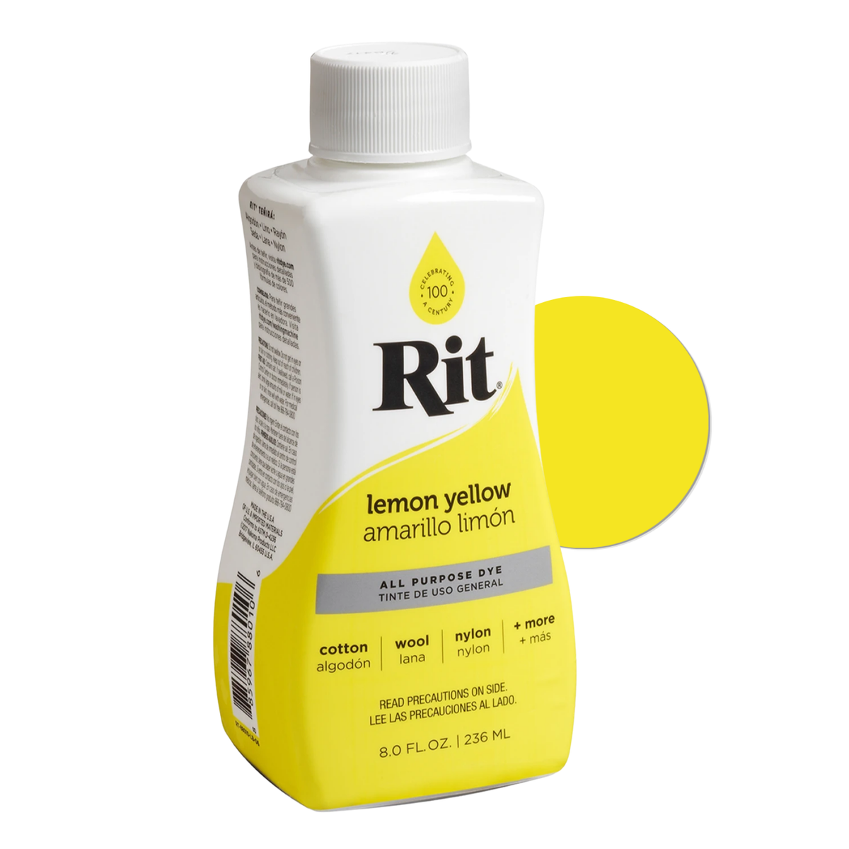 Rit Dye Liquid Lemon Yellow / Líquido para Teñir Amarillo limón Pintura para Tela Rit