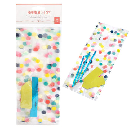 Party Treat Bag Kit / Kit de 18 Bolsas Confetti Bolsas Homemade with Love