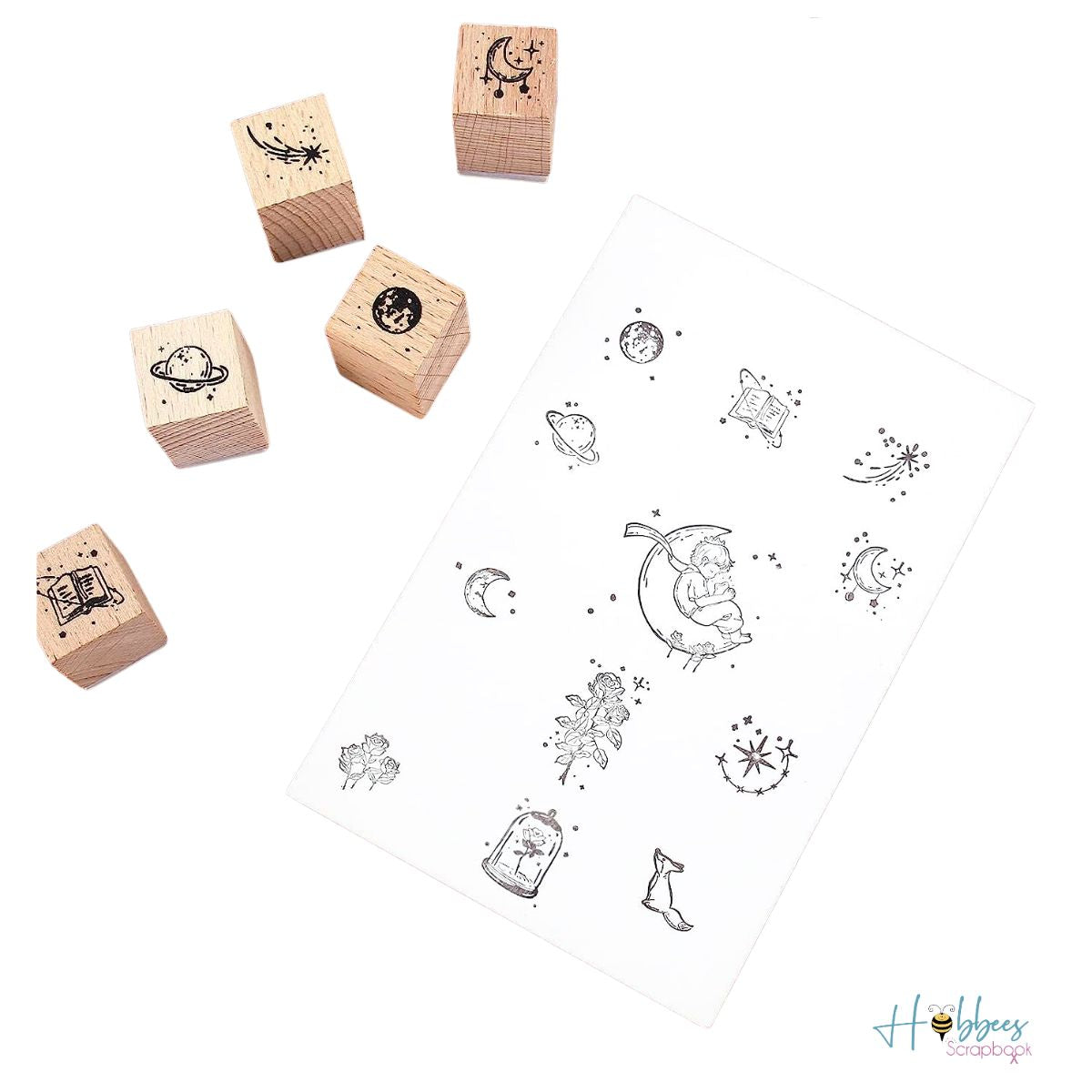 Wooden Rubber Stamps Little Prince  / Sellos de Goma El Principito Descontinuado Mr Paper