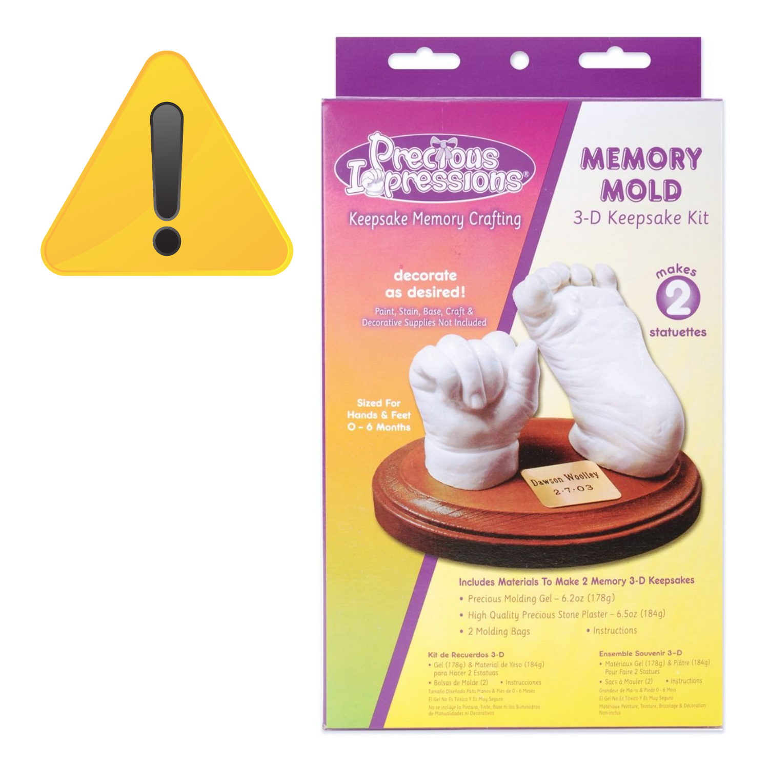 EA 3D Baby Memory Keepsake Kit / Kit de Recuerdos 3D Para Bebè Con Yeso