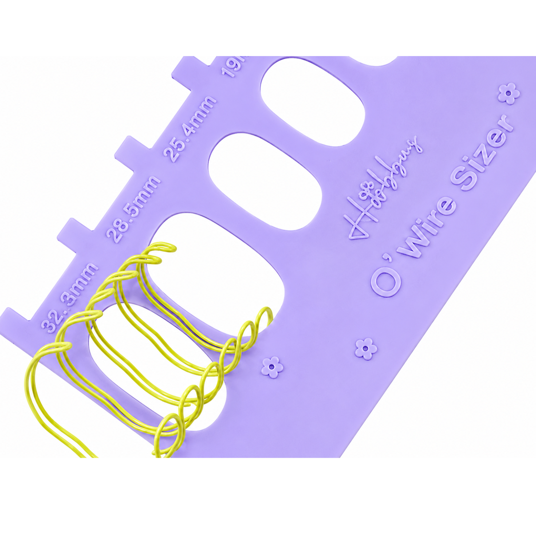 Guía Selector De Arillos Lila O-Wire Sizer Encuadernacion Hobbees