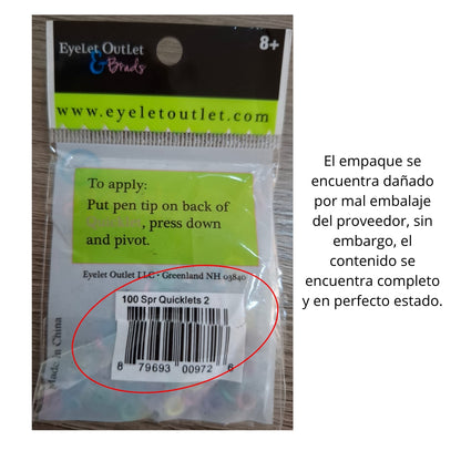 EA 84 Quicklets Spring 2 Eyelets / Ojillos Colores de Primavera Adornos / Embellishments Eyelet Outlet