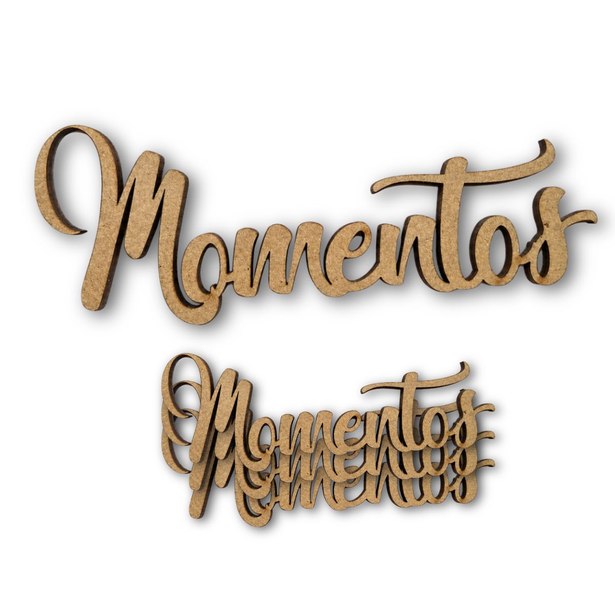 3 Frases Decorativas de MDF "Momentos" Adornos / Embellishments Hobbees