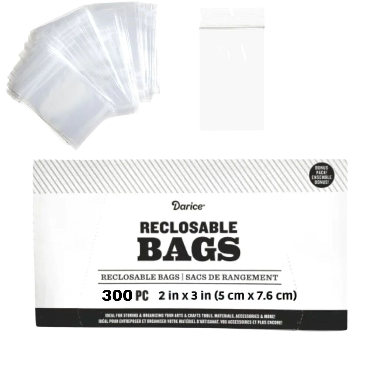 Reclosable Bags 2 x 3 pulg / 300 Bolsas Resellables