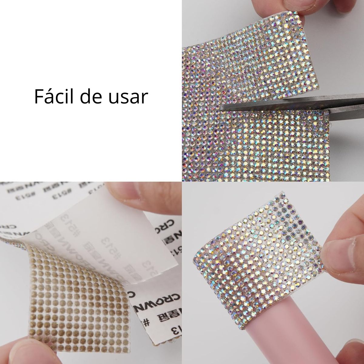 Hoja de Cristales Autoadhesiva Color Rosa Adornos / Embellishments Hobbees