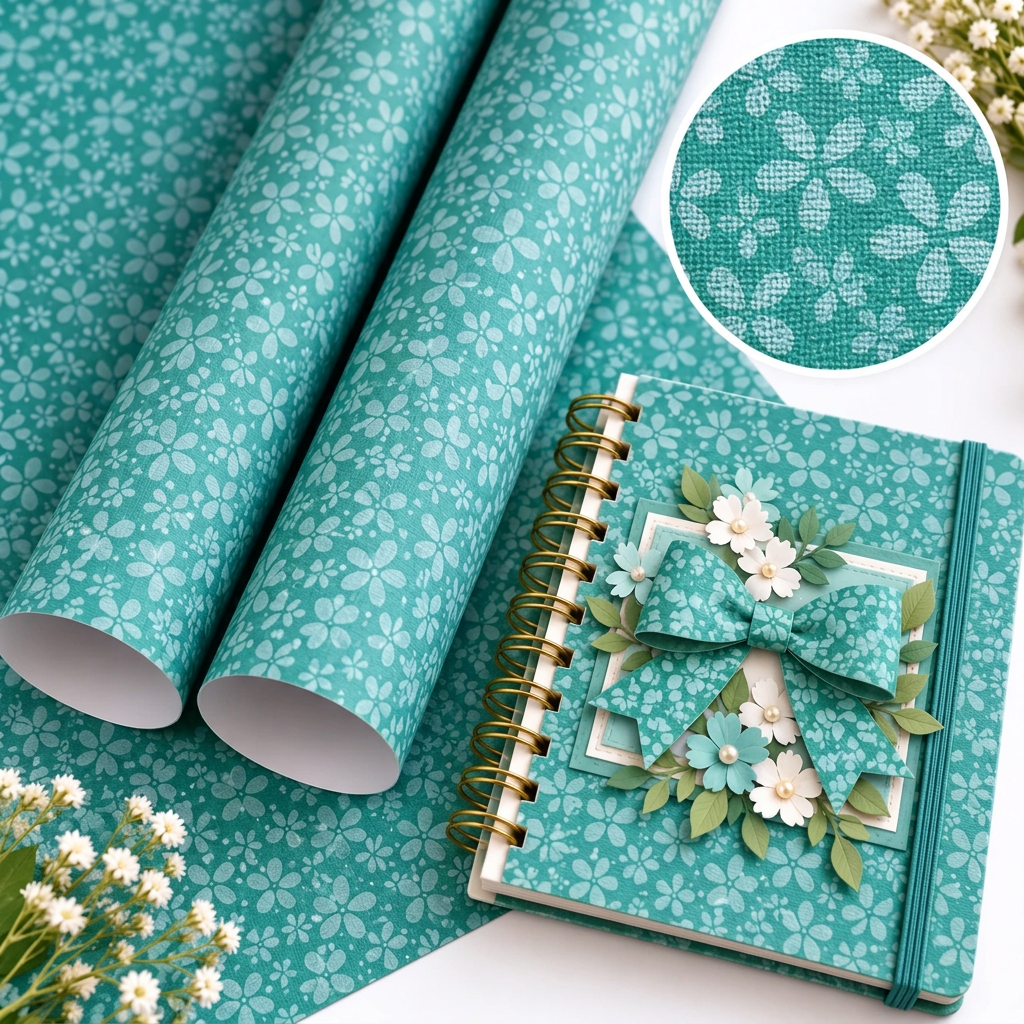 Cardstock Teal Flower / 10 Cartulinas Color Verde Azulado Flores 30.5 cm Papel, Hojas Sueltas Core&