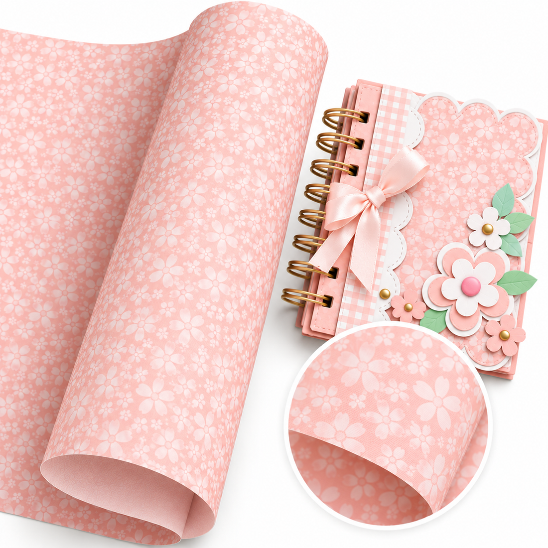 Cardstock Coral Flower / 10 Hojas de Cartulina Color Coral Flores 12” Papel, Hojas Sueltas Core&