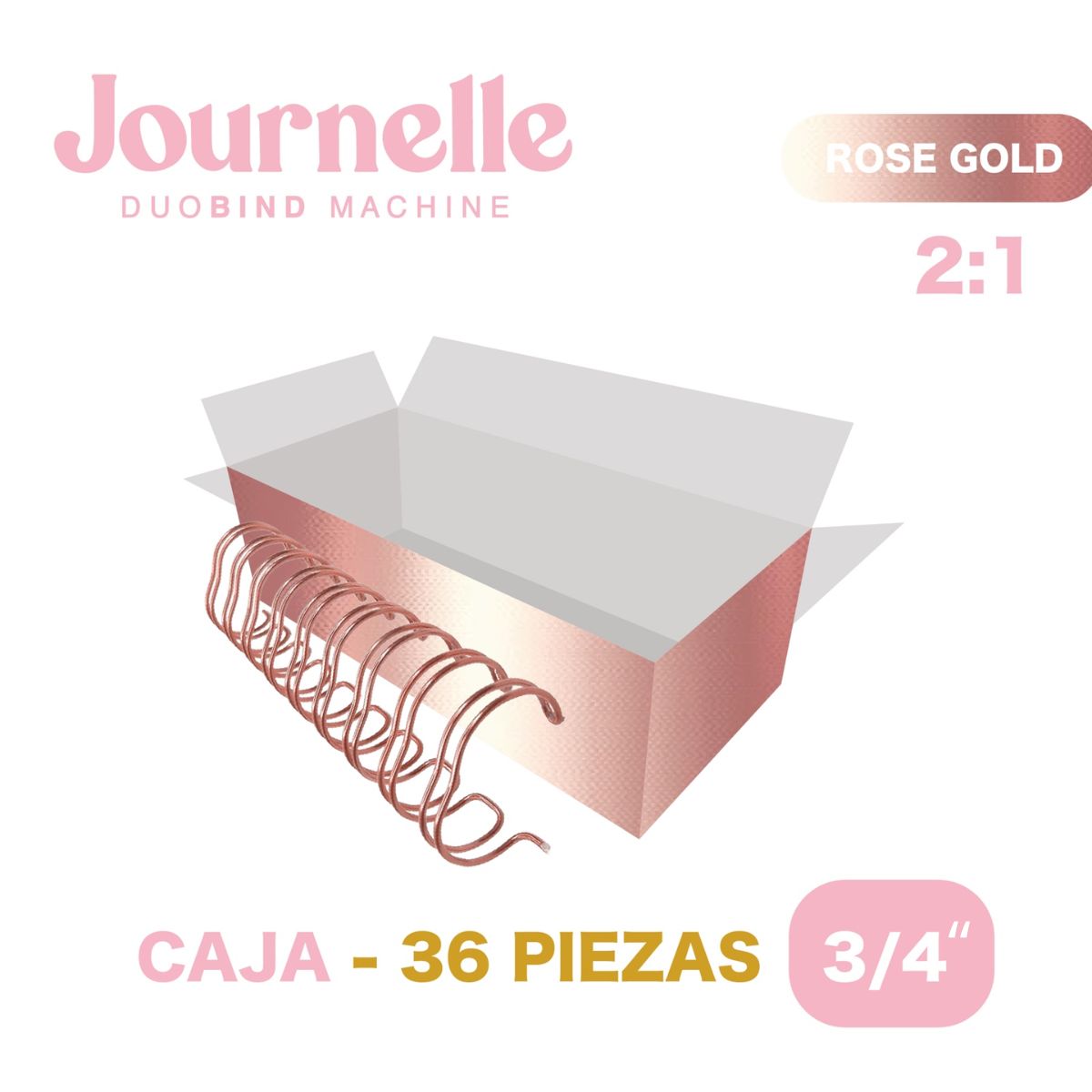 36 Espirales Metálicos Journelle Rose Gold 3/4" Arillos para Engargolar Angie Guerra &amp; Hobbees