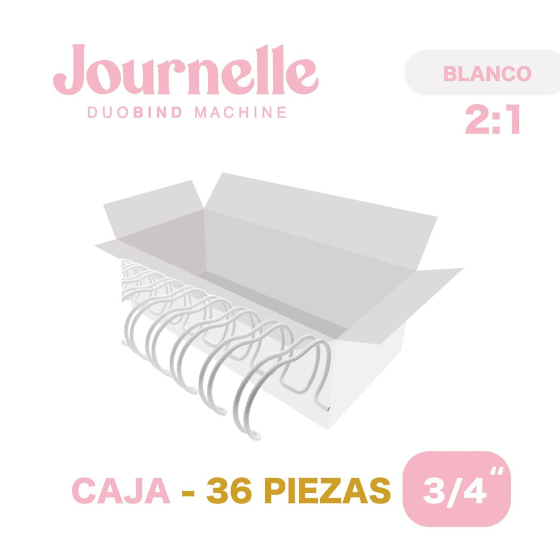 10 Espirales Metálicos Journelle Blancos 3/4" Arillos para Engargolar Angie Guerra &amp; Hobbees