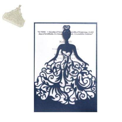 Suaje Para Invitaciones de Mujer con Vestido Calado Dados de Corte / Suajes / Troqueles Hobbees