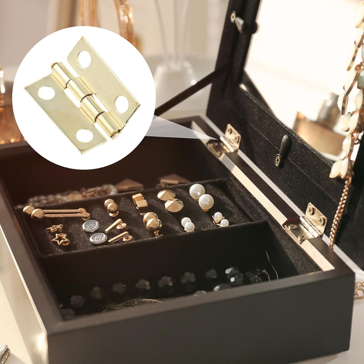 Mini Bisagras Metálicas Doradas Accesorios Hobbees