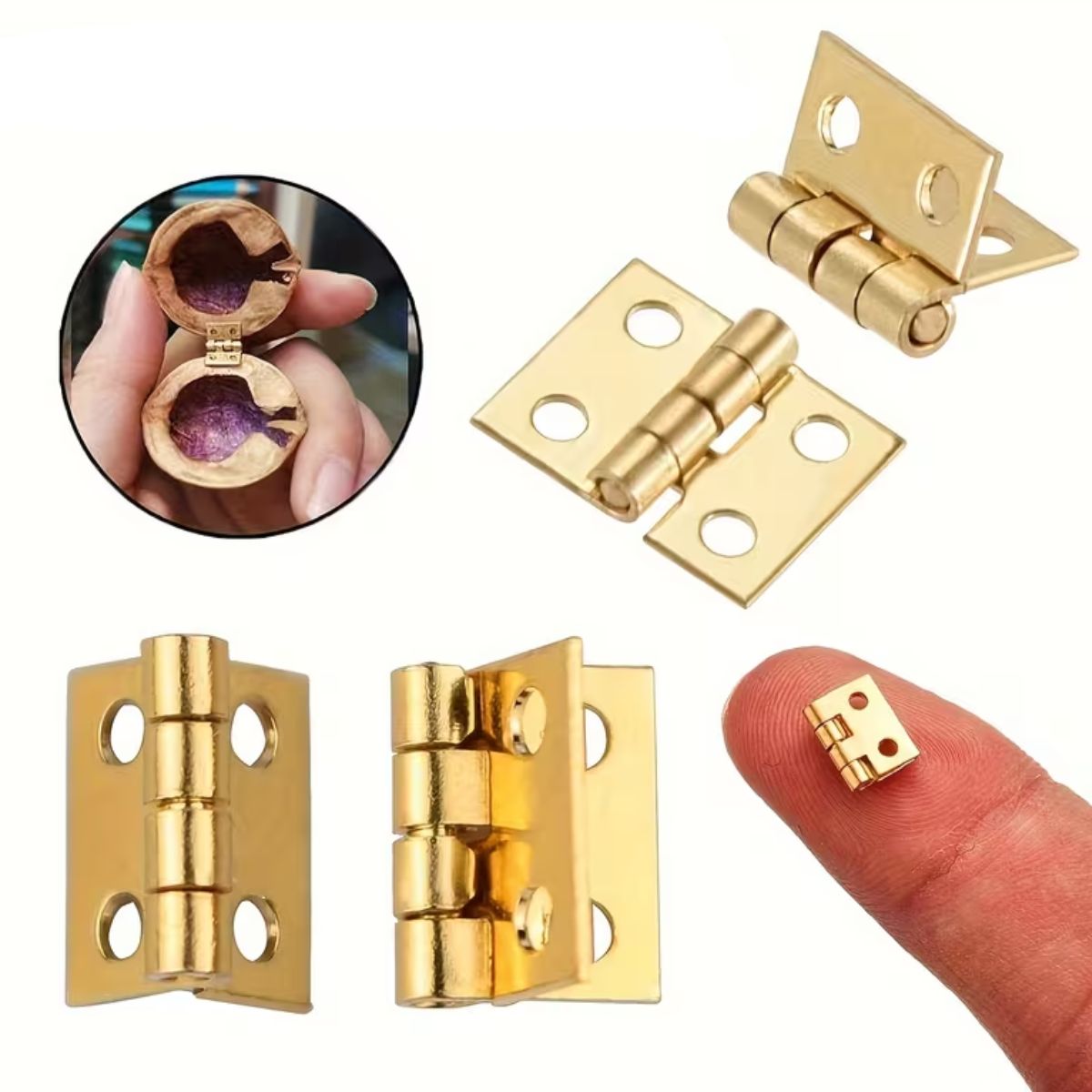 Mini Bisagras Metálicas Doradas Accesorios Hobbees