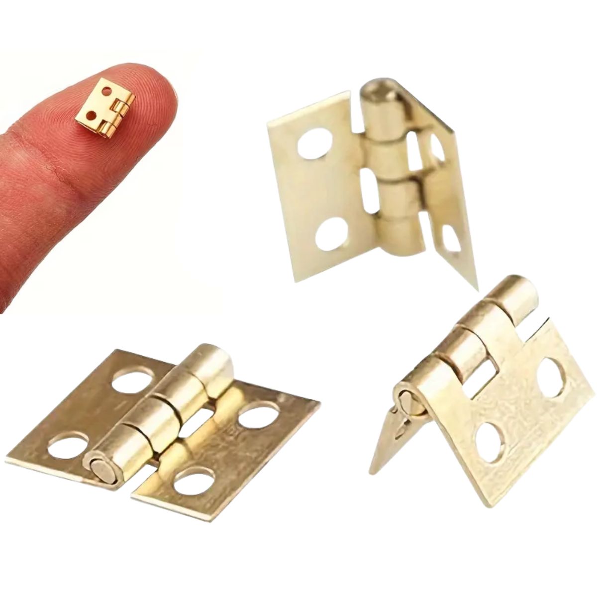 Mini Bisagras Metálicas Doradas Accesorios Hobbees