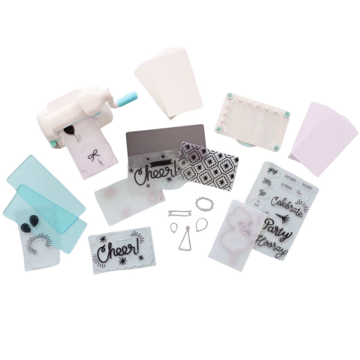 Mini Evolution Machine &amp; Stamping Kit / Máquina de Troquelado, Repujado y Sellado 82 pz