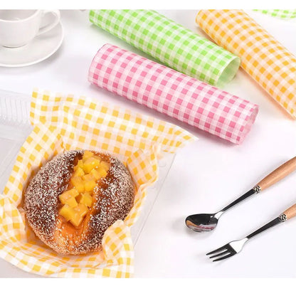 80 Hojas de Papel Vegetal Grado Alimenticio Cuadritos Repostería Hobbees