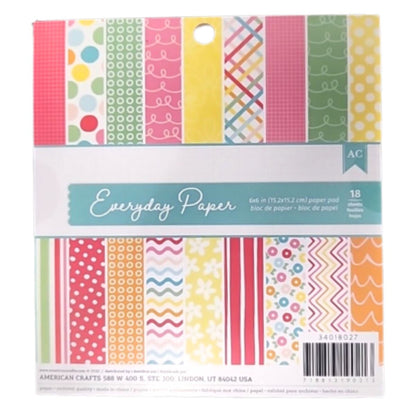 3 Paper Pads Assortment / 3 Blocks de Papel Variados de 6" Papel American Crafts