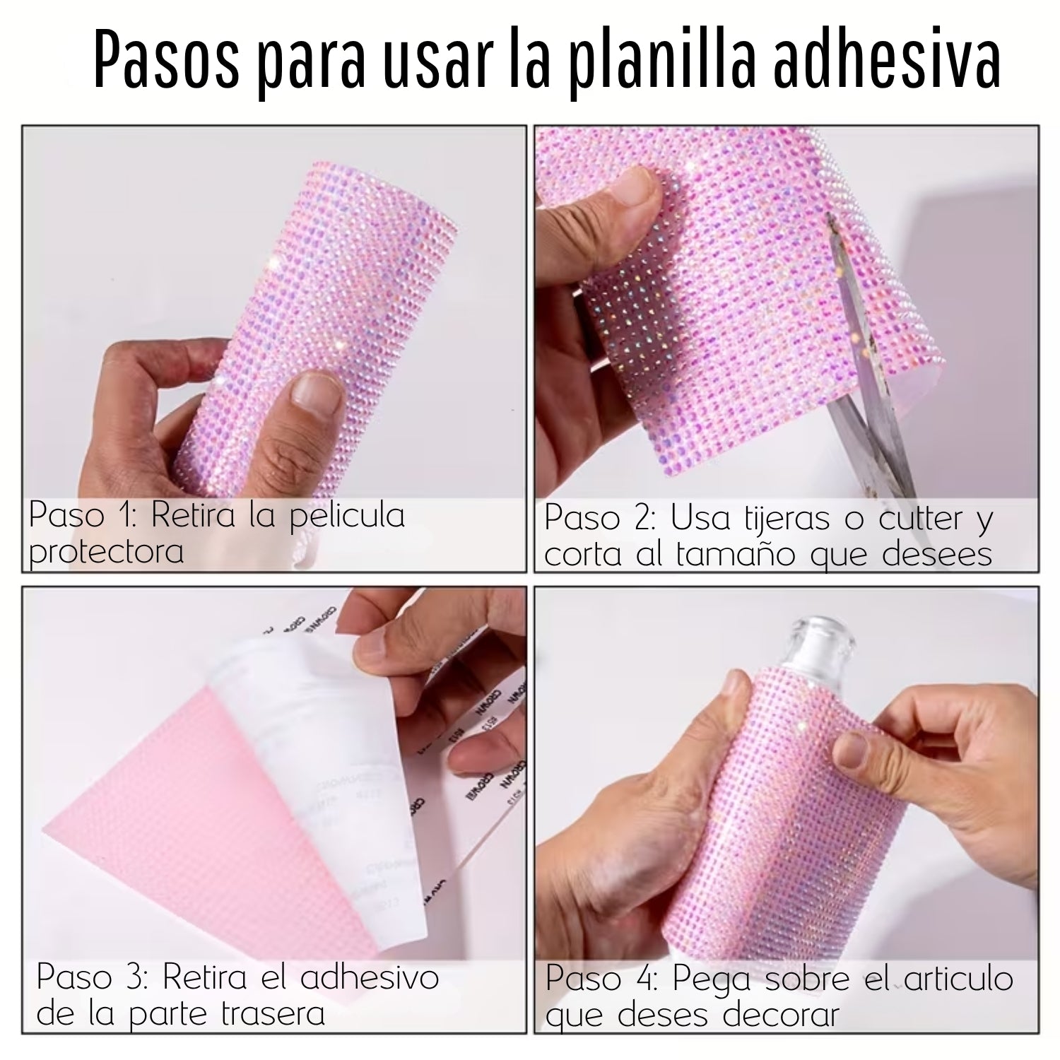Planilla Adhesiva Imitación de Diamantes Blanca Adornos / Embellishments Hobbees