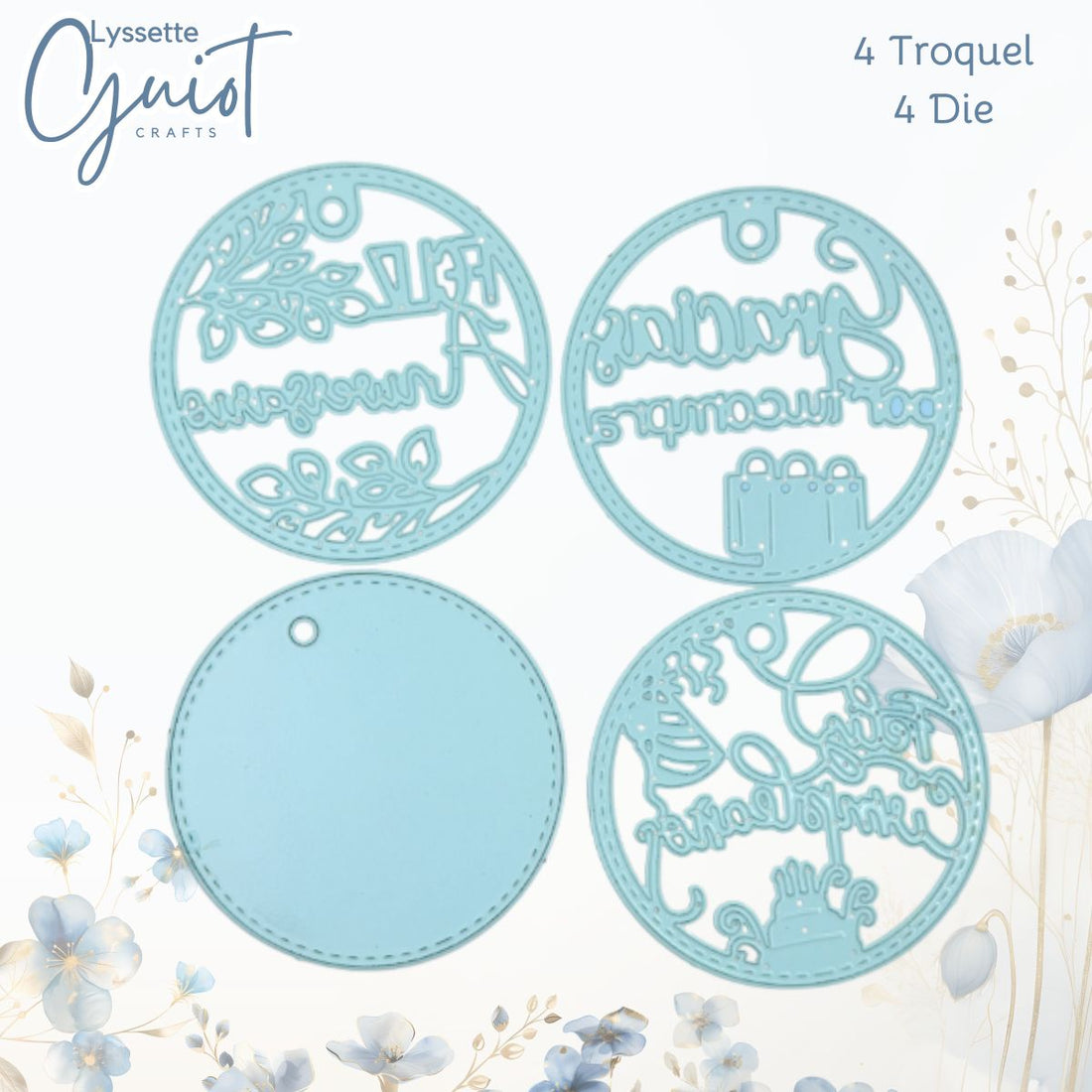 Set de Troqueles Etiquetas Circulares Dados de Corte / Suajes / Troqueles Lyssette Guiot Crafts