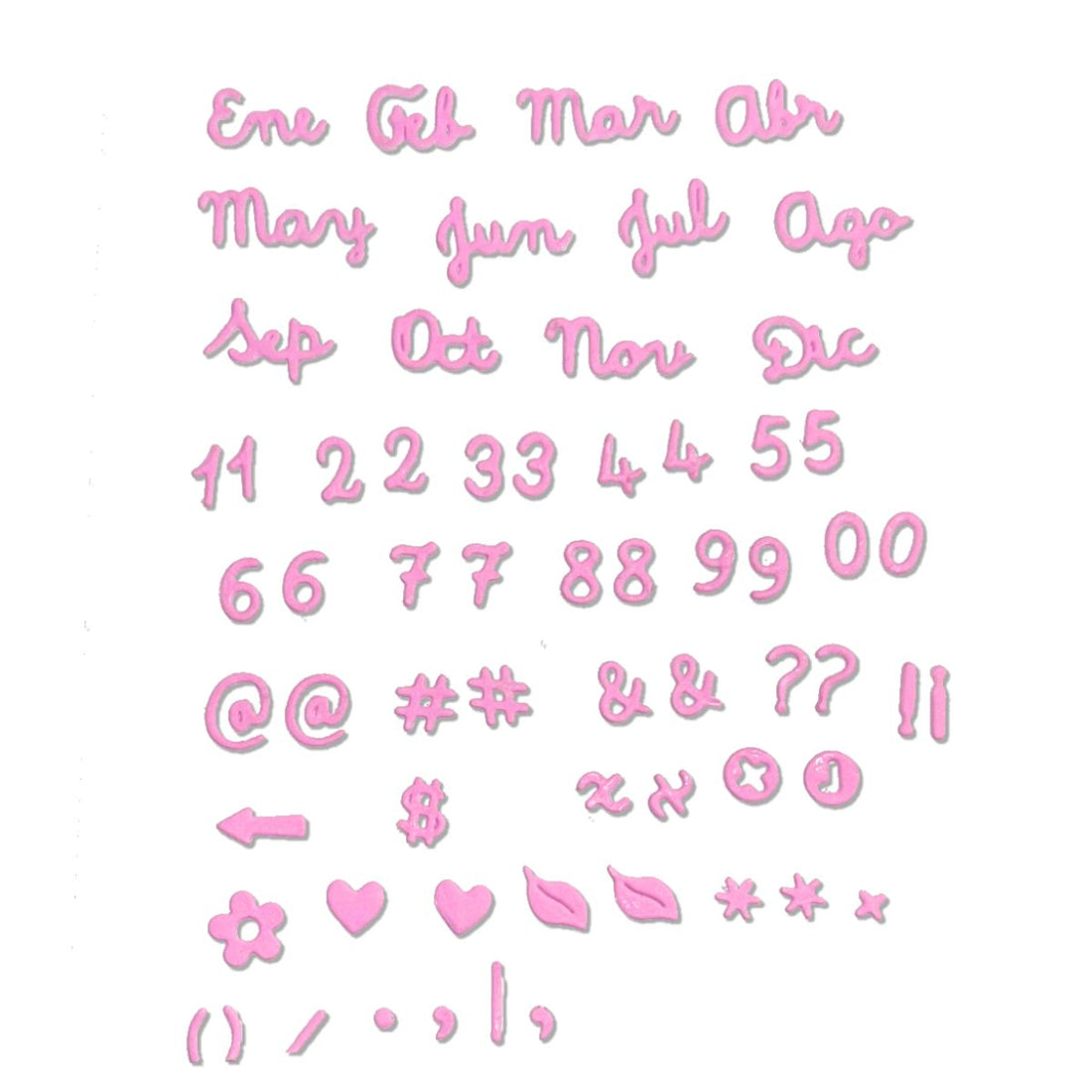 Set de Troqueles Rompecabezas con Meses, Números y Símbolos Troqueles Lyssette Guiot Crafts