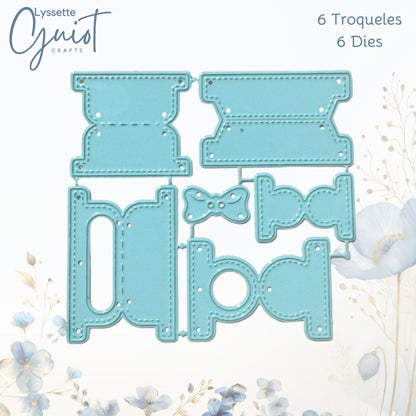 Set de Troqueles de Tabs Decorativos Dados de Corte / Suajes / Troqueles Lyssette Guiot Crafts