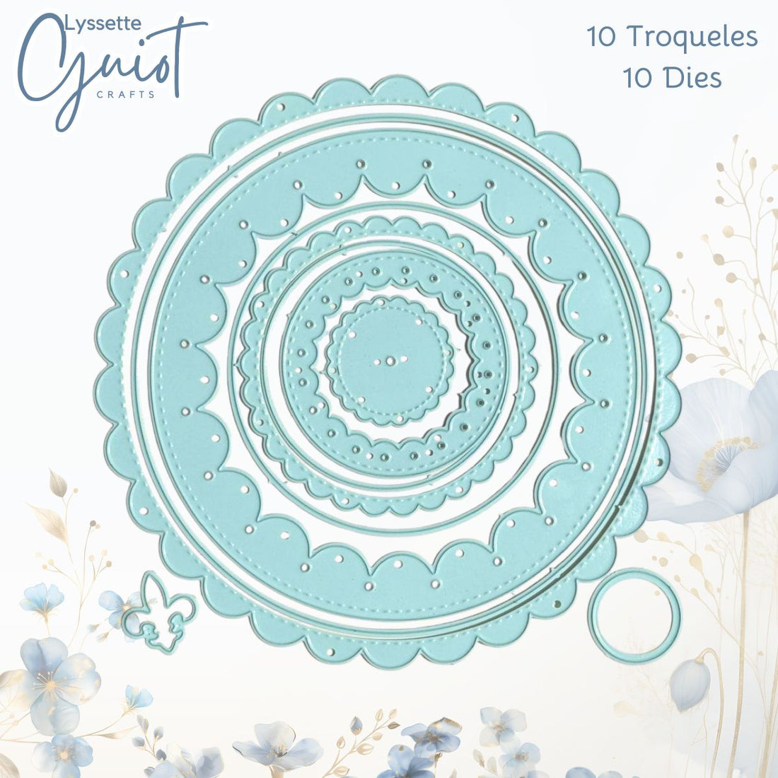 Troquel de Círculos Escalopa Regular e Invertida Dados de Corte / Suajes / Troqueles Lyssette Guiot Crafts