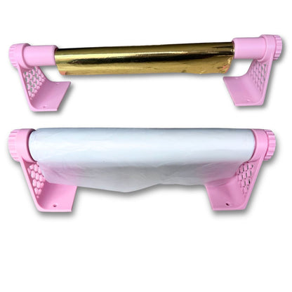 Porta Rollos Universal para Vinil, Foil y Materiales en Rollo Rosa