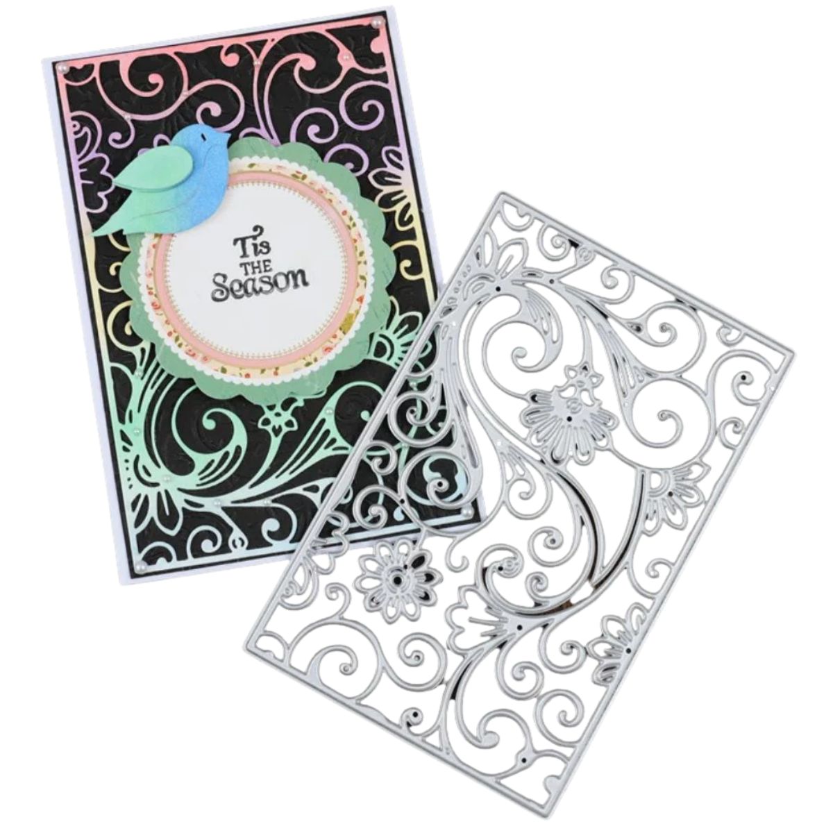 Suaje de Fondo de Flores y Garigoleado Dados de Corte / Suajes / Troqueles Hobbees