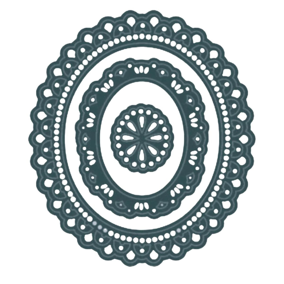 Oblong Doily Frames Die / Suaje Marcos Ovalados Blonda Dados de Corte / Suajes / Troqueles Darice