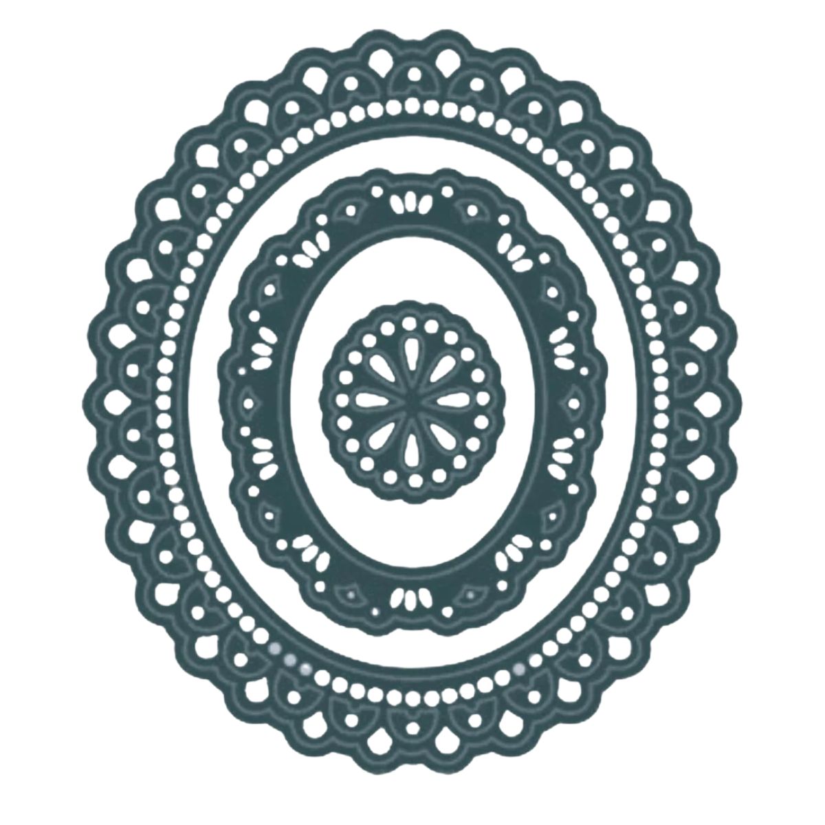 Oblong Doily Frames Die / Suaje Marcos Ovalados Blonda Dados de Corte / Suajes / Troqueles Darice