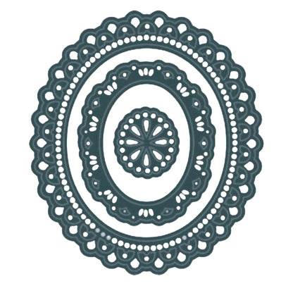 Oblong Doily Frames Die / Suaje Marcos Ovalados Blonda Dados de Corte / Suajes / Troqueles Darice