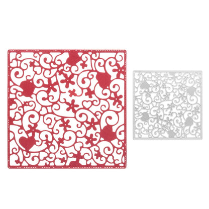 Suaje de Fondo de Flores y Corazones Dados de Corte / Suajes / Troqueles Hobbees