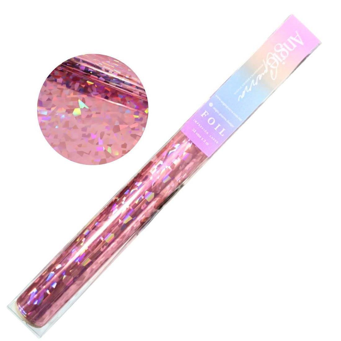 Foil Para Tinta Rosa Vidrio Roto Holográfico 3m Foil Reactivo Angie Guerra