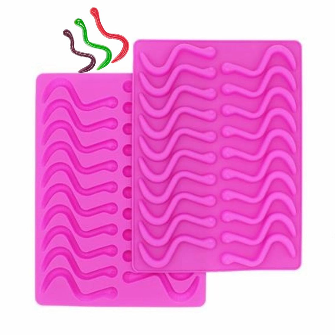 Silicone Gummy Worm Molds / 2 Moldes de Silicón para Dulces Gusanitos Repostería Lorann Gourmet