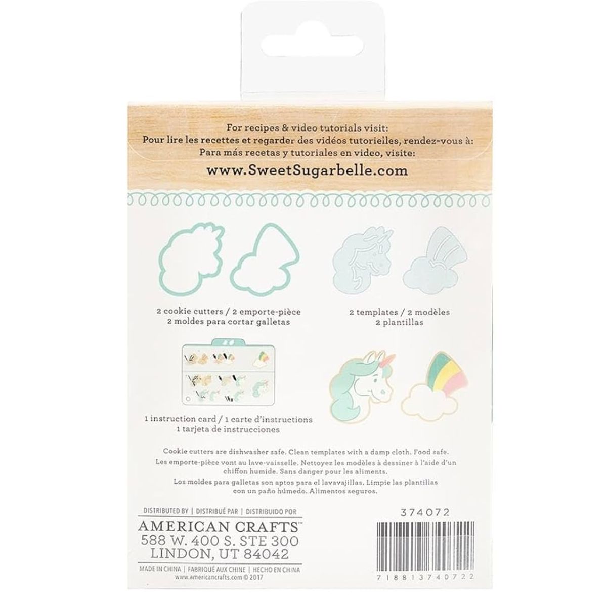 Cookie Cutter Set Enchanted / 2 Cortadores de Galletas Unicornio y Arcoiris Repostería Sugarbelle