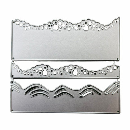 3 Suajes de Bordes para Hacer Olas de Mar Dados de Corte / Suajes / Troqueles Hobbees