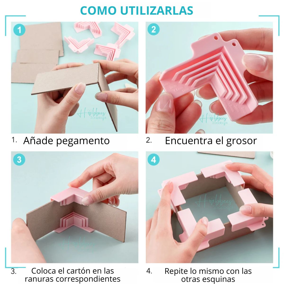 Guias para Esquinas para Cartonaje Rosas Encuadernacion Hobbees